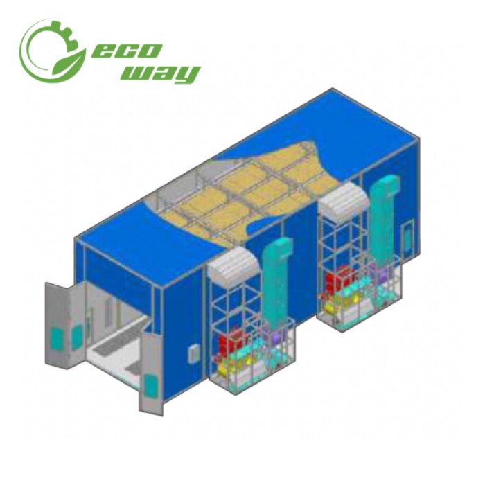 Eco-way Large Spray Booth Paint Booth for Bus Truck High Quality Environmental Protection Car Filter Heater System Bahing Oven